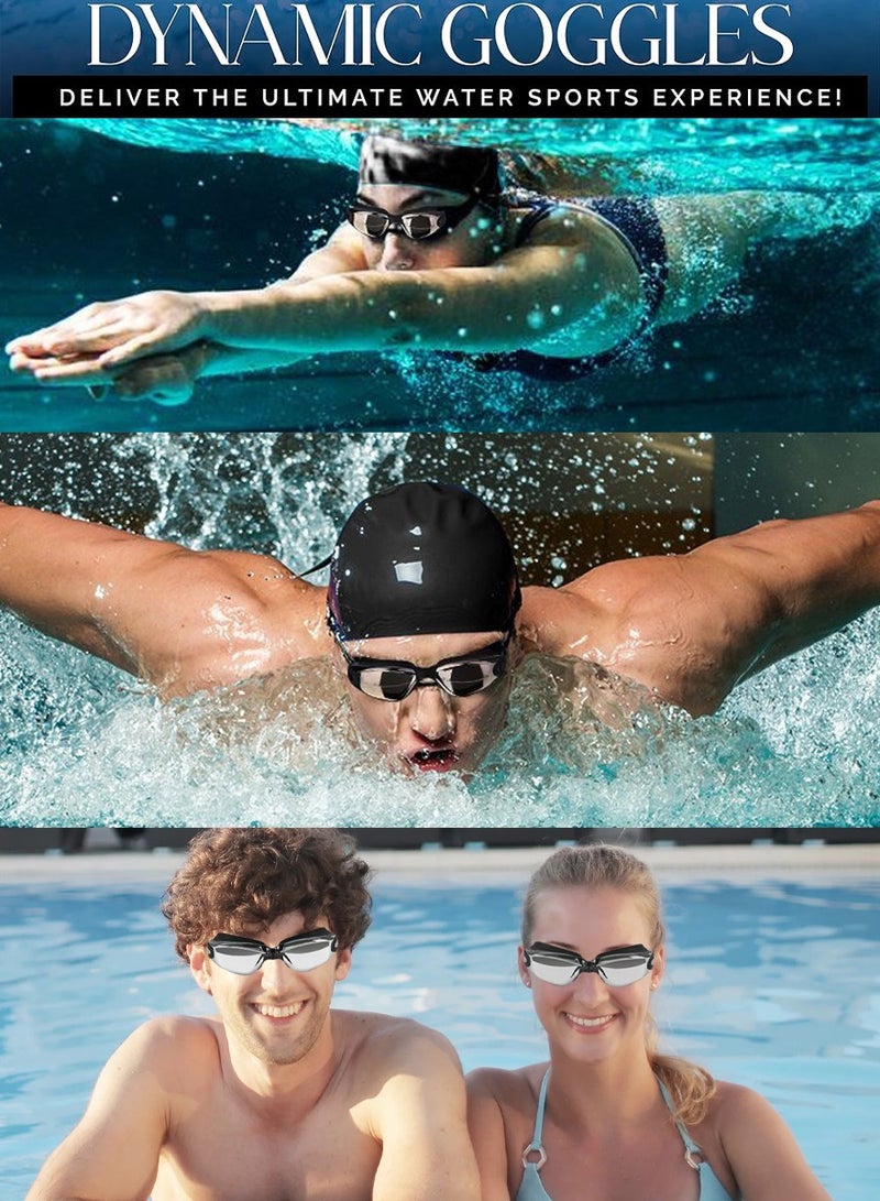 QUTOOB Swim Goggles With Attached Earplugs and Nose Clip, Waterproof Swimming Glasses With Ultra Wide Clear Vision, Anti-Fog, UV Protection, Swimming Goggles for adults, Men, Women and Professional Swimmers  - Image 3
