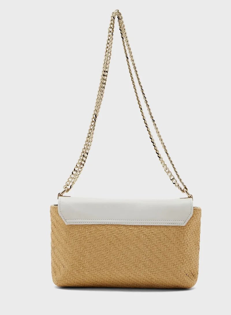 Ted Baker Magdie Magnolia Eyelet Raffia Crossbody Bag