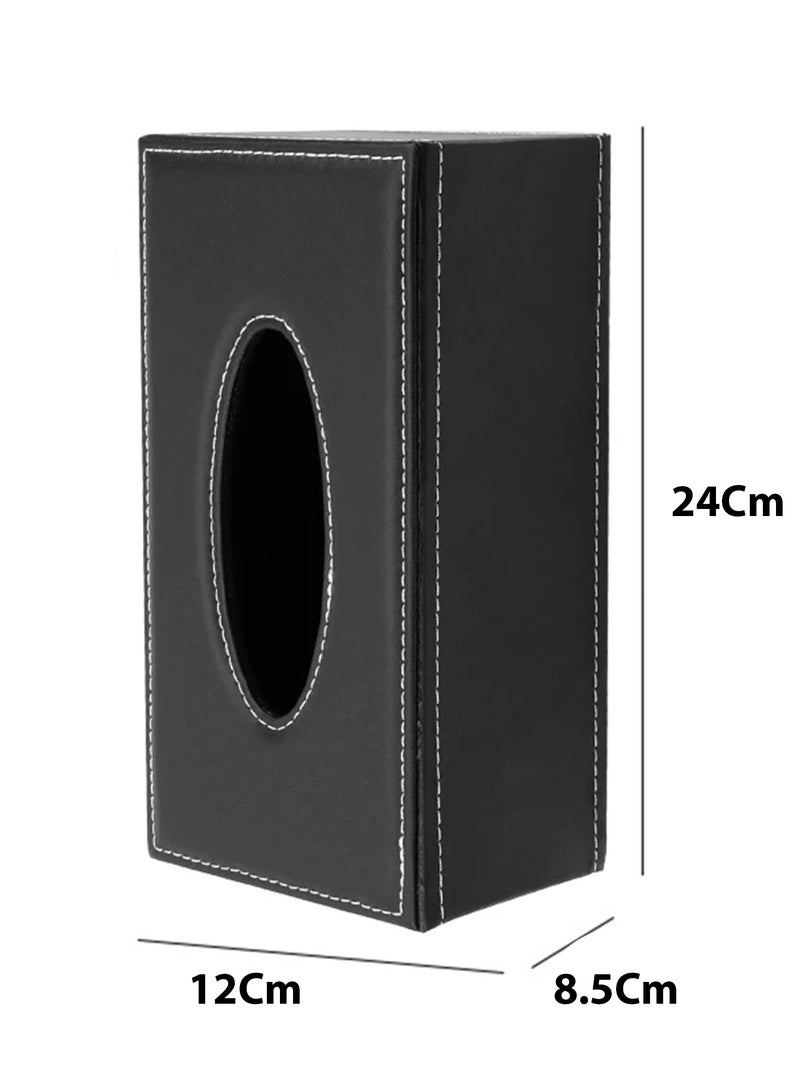 Reko Tissue Box Cover Leather Rectangular Facial Tissue Box Holder, Modern Napkin Storage Caddy with Magnetic Bottom - Image 4