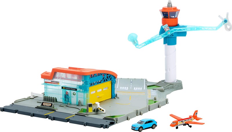 Matchbox Toy Car Playset Takeoff Adventure Airport Set with DieCast Audi in 164 Scale Plastic Plane TakeOff Landing Feature Storage - Image 2