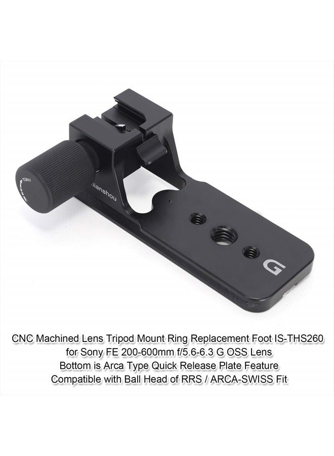 iShoot Replacement Lens Foot IS-THS260 for Sony FE 200-600mm f/5.6-6.3 G OSS Super Telephoto Zoom E-Mount Lens SEL200600G - Arca-Swiss Style - Built-in 105mm Length Quick Release Plate - Image 2