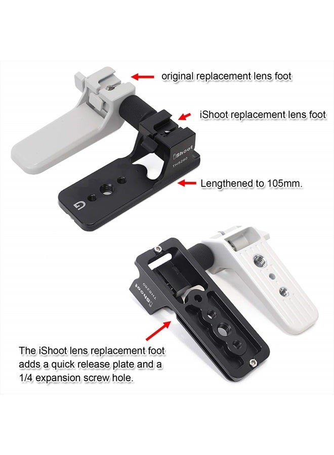 iShoot Replacement Lens Foot IS-THS260 for Sony FE 200-600mm f/5.6-6.3 G OSS Super Telephoto Zoom E-Mount Lens SEL200600G - Arca-Swiss Style - Built-in 105mm Length Quick Release Plate - Image 4