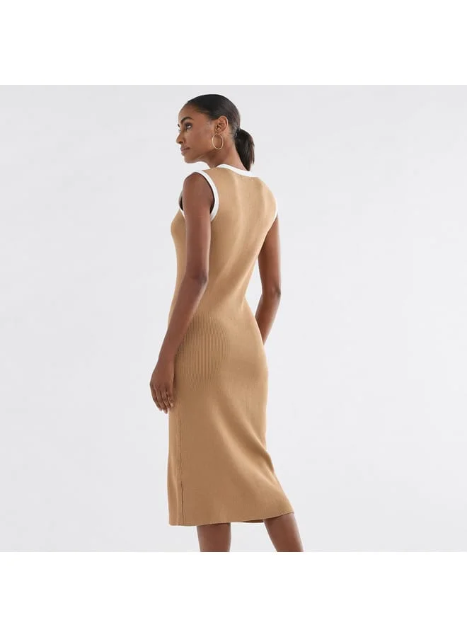 Splash FAV Ribbed Sleeveless Midi Dress