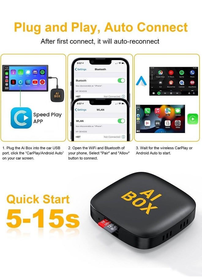 VICTGOAL - Wireless CarPlay Adaptor and Android Auto Wireless Adaptor - Magic Link CarPlay Ai Box-Support YouTube/TF Card/U Disk for Wired to Wireless CarPlay Dongle for OEM Wired CarPlay Cars Plug & Play - Image 1