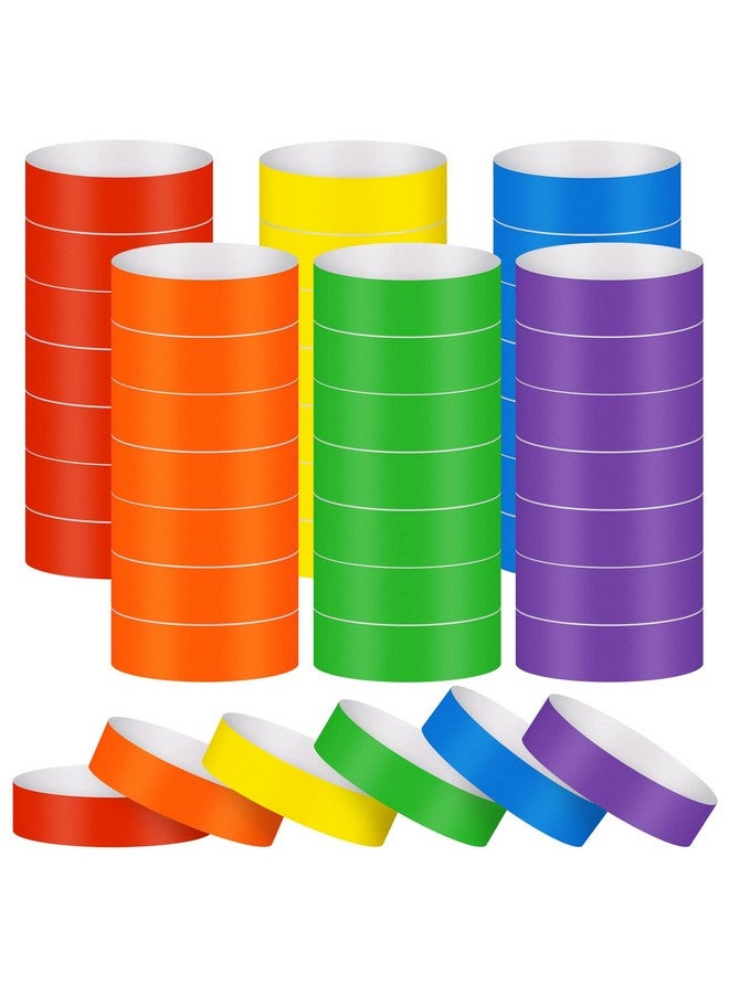 تاوباري 600 قطعة من أساور المعصم الورقية النيون المقاومة للماء للمناسبات، أساور حفلات بالجملة، عبوة متعددة الألوان، أساور لاصقة، أساور تعريف للحفلات الموسيقية والفصول الدراسية (بأسلوب النيون) - Image 1