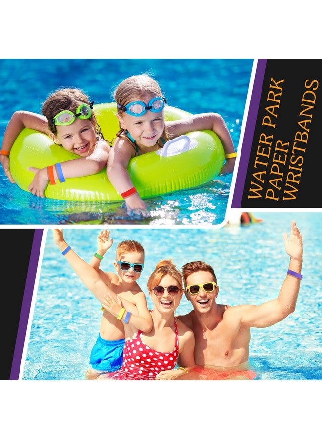 تاوباري 600 قطعة من أساور المعصم الورقية النيون المقاومة للماء للمناسبات، أساور حفلات بالجملة، عبوة متعددة الألوان، أساور لاصقة، أساور تعريف للحفلات الموسيقية والفصول الدراسية (بأسلوب النيون) - Image 3