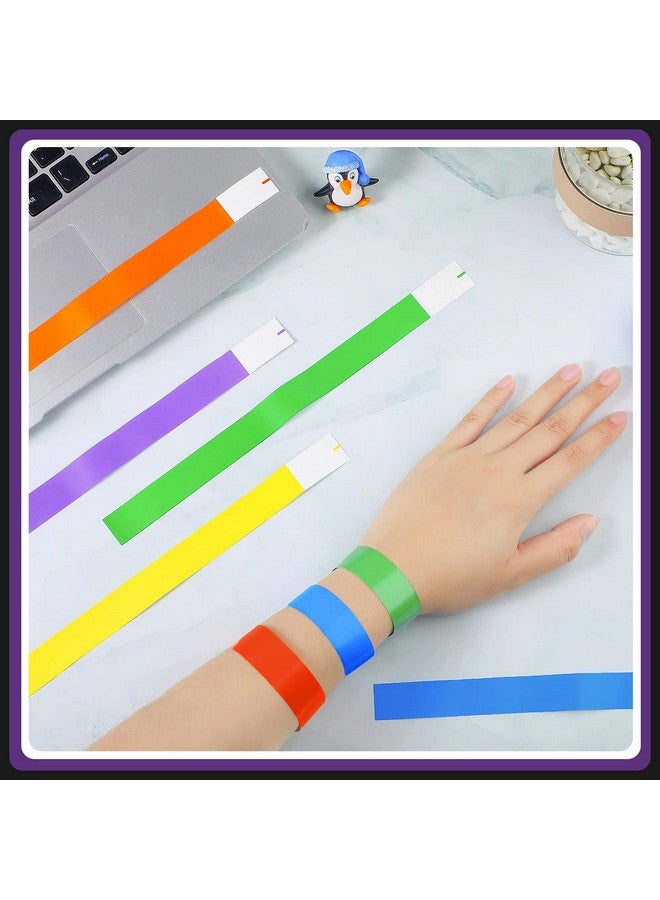 تاوباري 600 قطعة من أساور المعصم الورقية النيون المقاومة للماء للمناسبات، أساور حفلات بالجملة، عبوة متعددة الألوان، أساور لاصقة، أساور تعريف للحفلات الموسيقية والفصول الدراسية (بأسلوب النيون) - Image 4
