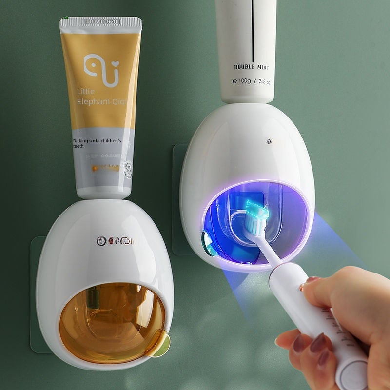Original small Q toothpaste squeezer automatic toothpaste squeezing artifact wall-mounted household toothpaste squeezer wholesale(cochineal powder) - Image 4