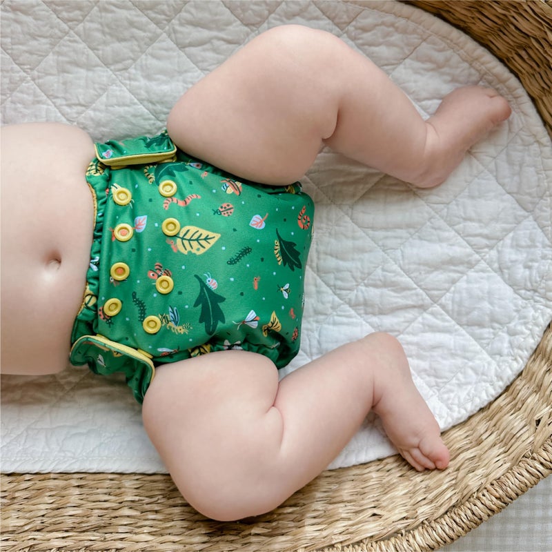 Esembly Cloth Diaper Outer, Swim Diaper, Waterproof Cloth Diaper Cover, Leak-Proof and Breathable Layer Over Prefolds, Flats or Fitteds, Reusable with Snap Closure - Size 2 (18-35lbs), Graphite - Image 2