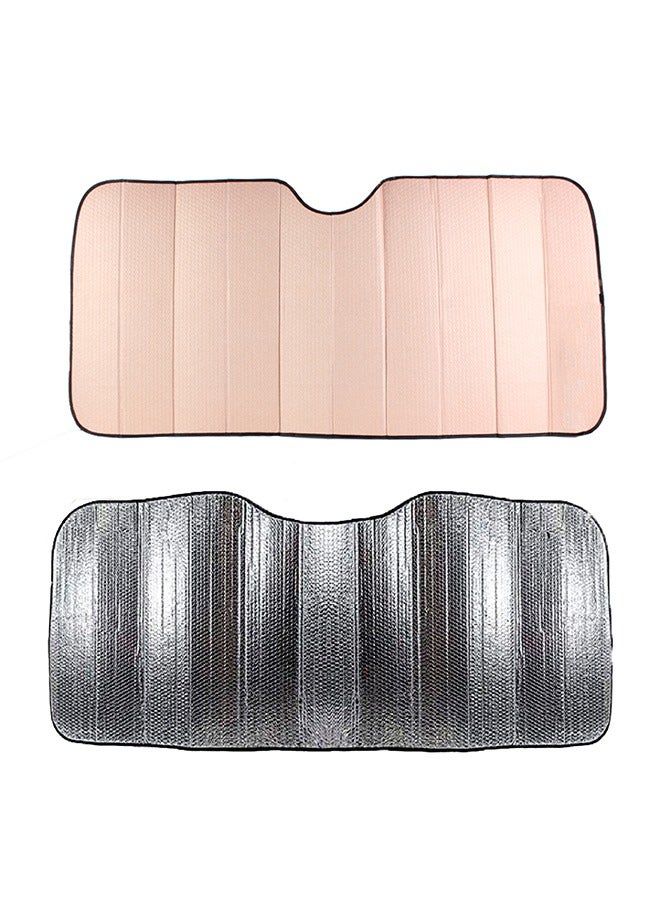 MOB Foldable Reflective Car Windshield Sunshade Auto Front Sunshade Pink - Image 1