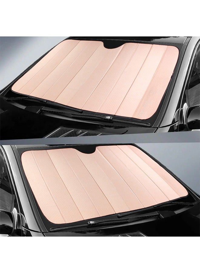MOB Foldable Reflective Car Windshield Sunshade Auto Front Sunshade Pink - Image 2