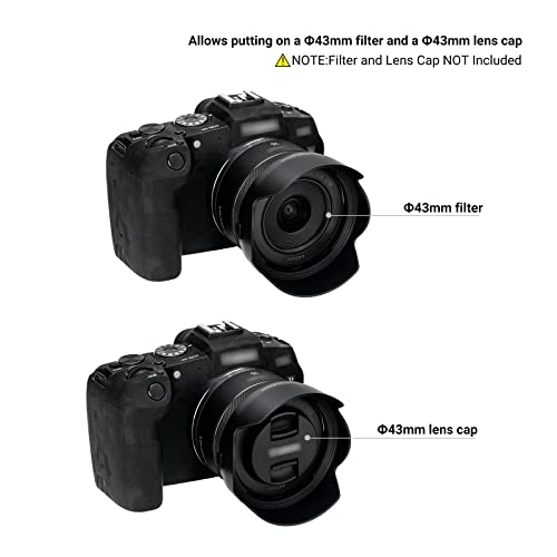 JJC Lens Hood for Canon RF 16mm F28 STM Lens on EOS R5 II R6 II R8 R1 R3 RP R Camera Reversible Lens Shade Replace Canon EW65C Lens Hood Compatible with 43mm Filters and 43mm Lens Cap - Image 3