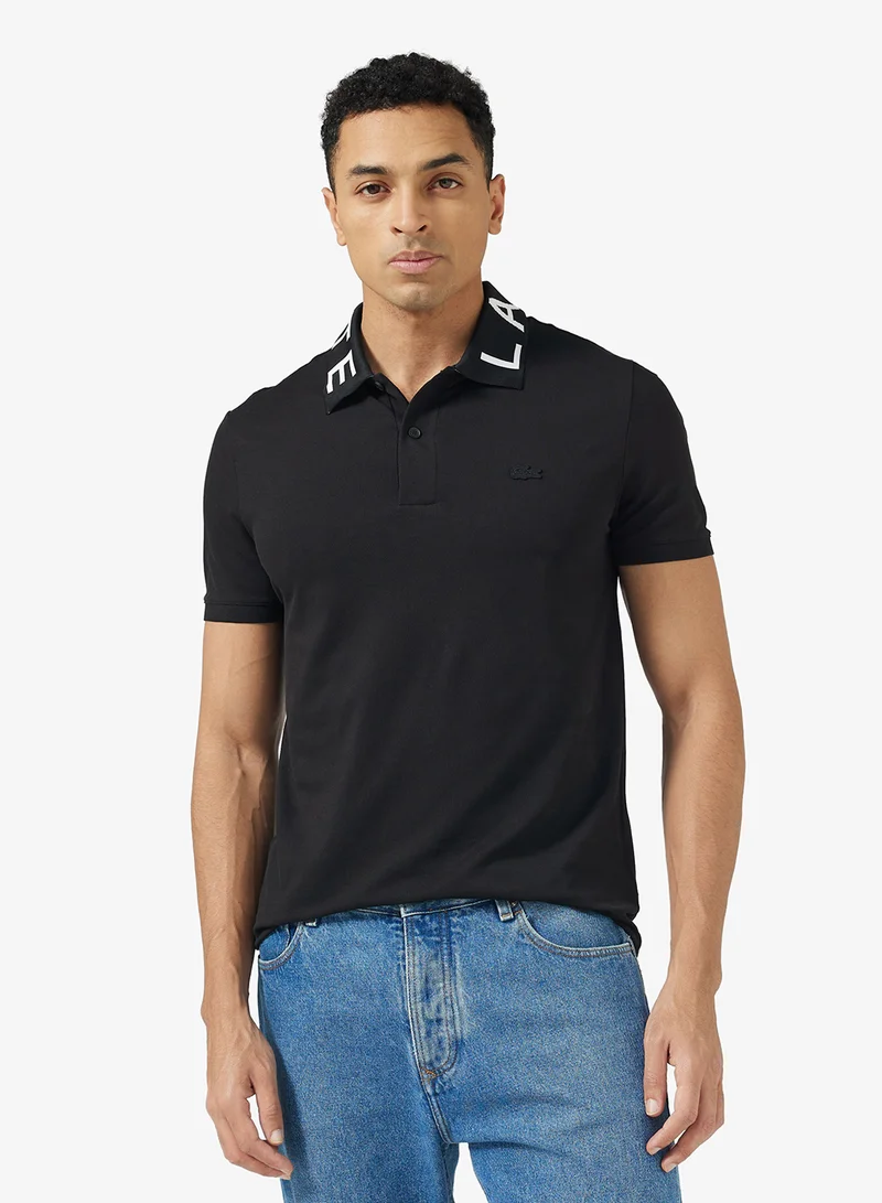 لاكوست Jacquard Collar Stretch Polo