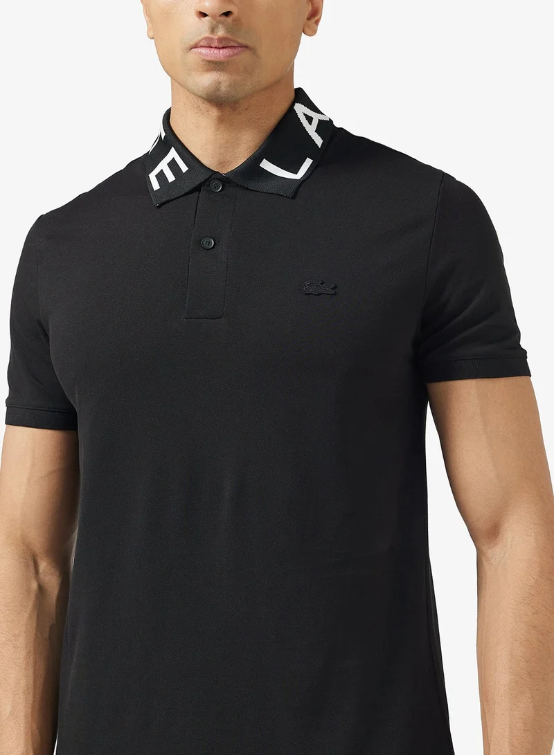 LACOSTE Jacquard Collar Stretch Polo