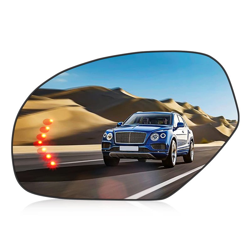 زجاج مرآة السائق الجانبي الأيسر بديل لسيارات شيفروليه سيلفرادو 07-14، سوبربان، تاهو، أفالانش، جي إم سي سييرا، يوكون، كاديلاك إسكاليد، مرآة جانبية مدفأة مع ضوء إشارة، استبدال GM1324138