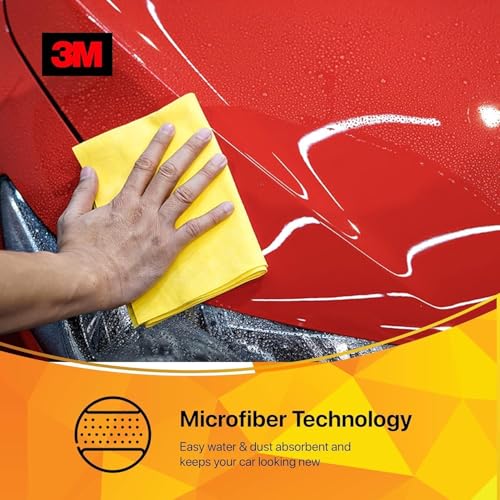 3M Auto Care Microfiber Multicolor Cloth, Multipurpose Car Cleaning Cloth, Streak & Lint Free (40.64cmX40.64cm Each, Pack of 6) - Image 2