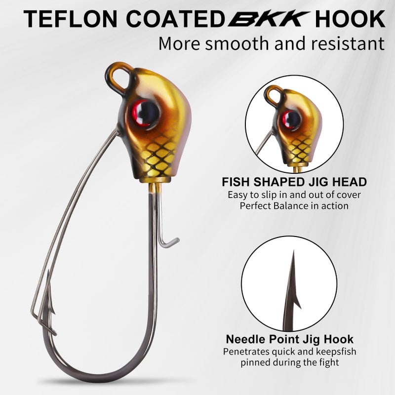 TRUSCEND Swim Jigs Fishing Lures with Teflon Coated Ultra Smooth Sharp BKK Hook, Multi-Color Skirted Bass Fishing Jigs Tied with Stainless Wire, Weedless Bass Baits Fishing Jigs Easily Used 3/8oz - Image 3