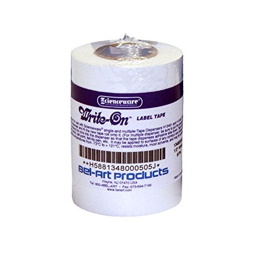 SP Scienceware SP Bel-Art Write-On White Label Tape; 15yd Length, ³/₄ in. Width, 1 in. Core (Pack of 4) (F13480-0075) - Image 1
