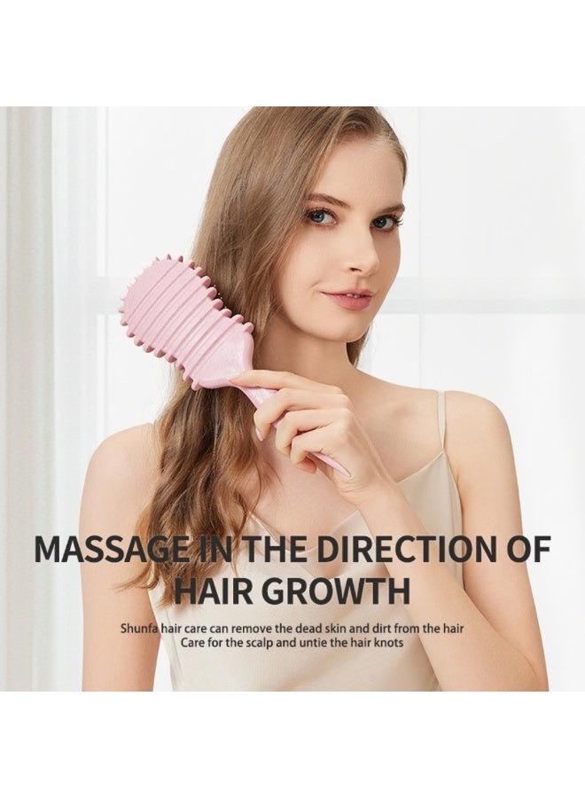 NIKITA.VIVI Curly Hairbrush Styling Hair Curling Comb Curly Hairbrush Best Curl Define Styling Brush with Prongs Bristle Hairbrush for Combing and Shaping Reduce Pulling and Curl Separation for Defined Curls Pink - Image 5