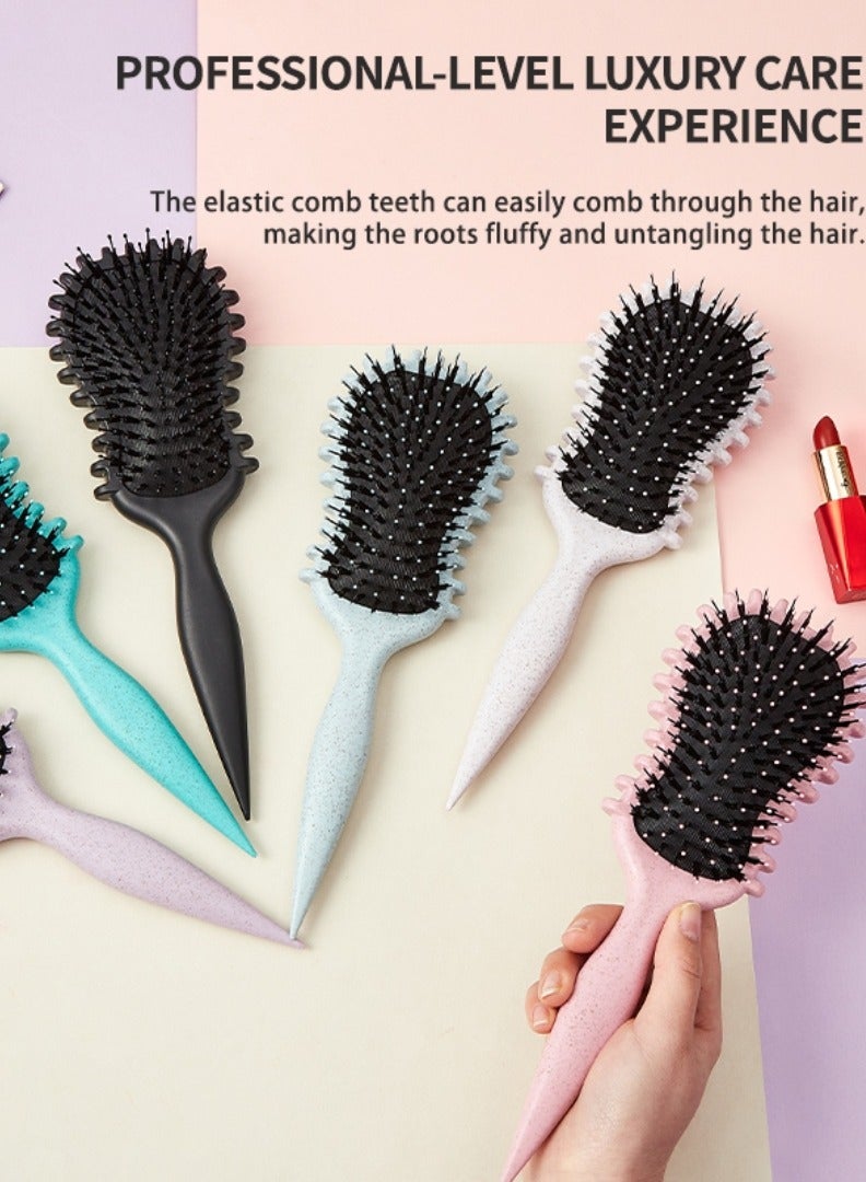 NIKITA.VIVI Curly Hairbrush Styling Hair Curling Comb Curly Hairbrush Best Curl Define Styling Brush with Prongs Bristle Hairbrush for Combing and Shaping Reduce Pulling and Curl Separation for Defined Curls Pink - Image 4