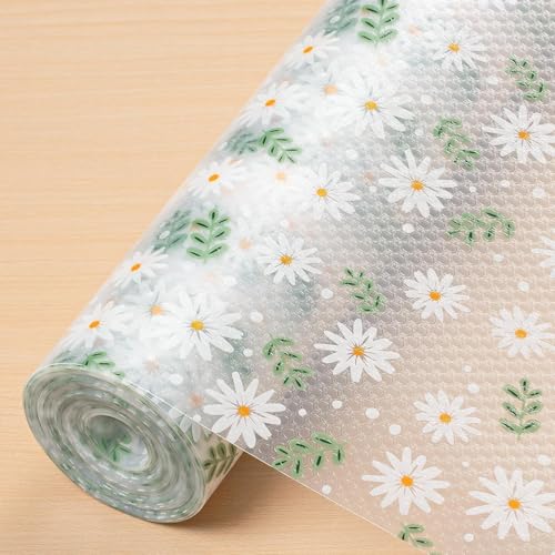 SKYTONE Kitchen Shelf Liner Anti Slip Mat EVA Food Grade Multipurpose Washable Sheet for Fridge, Shelf Liner, Table, Kitchen Drawer Mat (Mini Flower, 45 X 300 CM) - Image 1