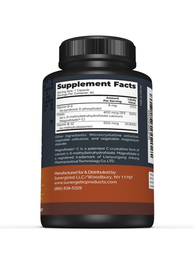 سانيرجيتيك مكمل ميثيل فولات، 400 ميكروغرام لكل 60 كبسولة، تكفي لمدة شهرين - Image 2