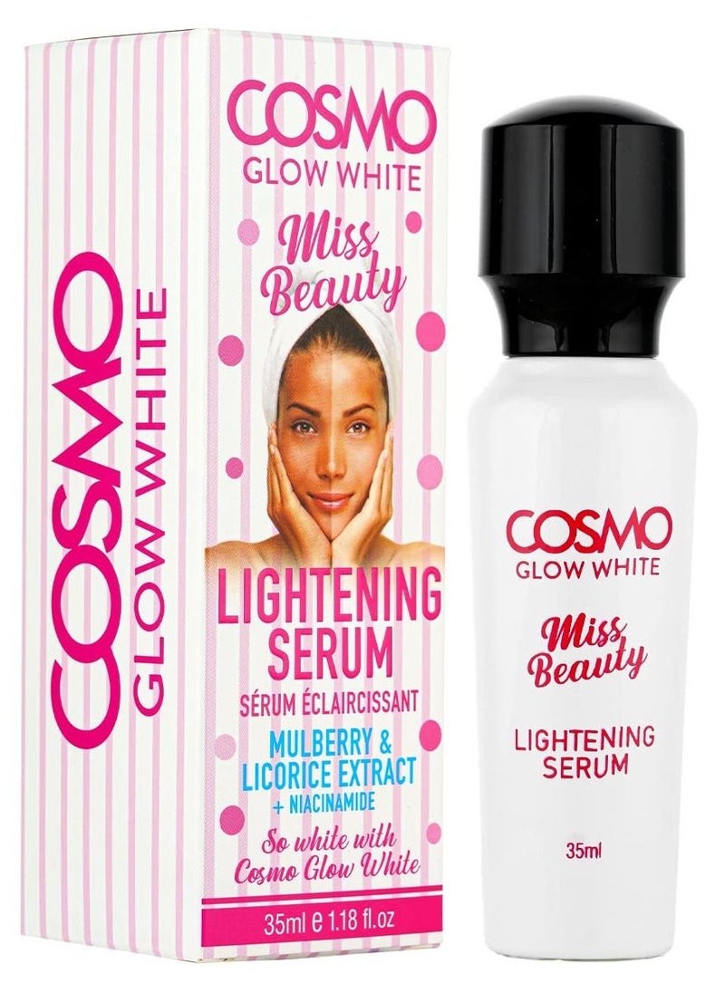 COSMO Cosmo Glow White Miss Beauty Lightening Serum 35ml, Mulberry & Licorice Extract, Softens Dry Skin, Provides Extra Hydration, For Unisex  - Image 2