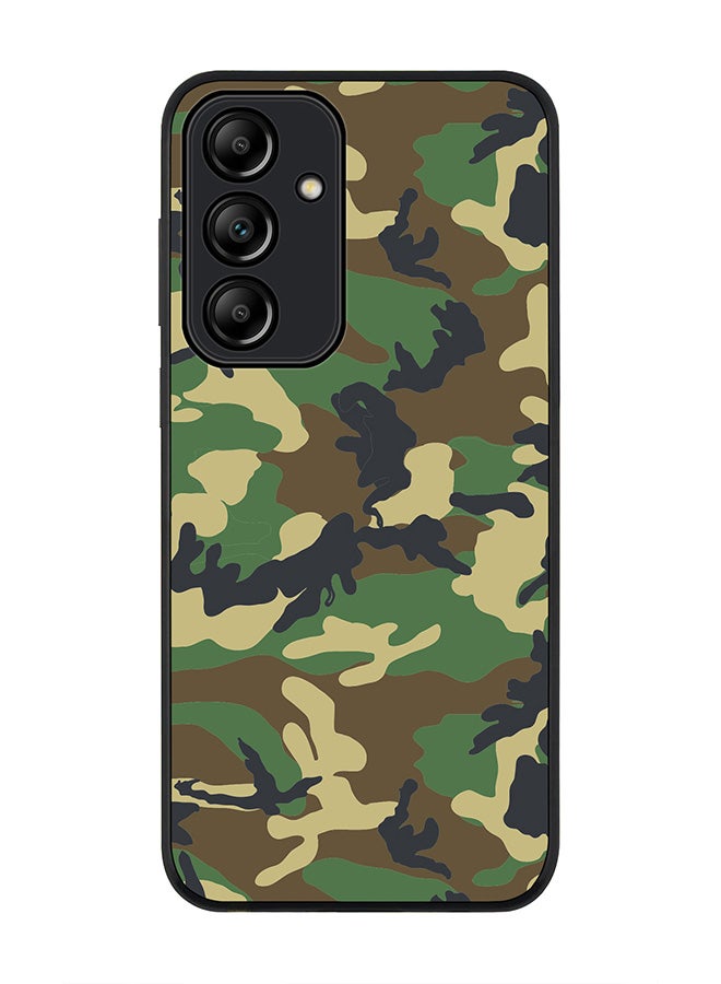 Stylizedd Rugged Black Edge Case for Samsung Galaxy A55, Slim fit Soft Case Flexible Rubber Edges Anti Drop TPU Gel Thin Cover -  Jungle Camo  - Image 1