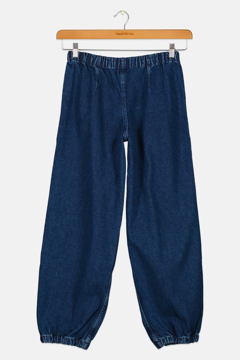 Bershka Kids Girl Plain Non Stretchable Jeans, Blue - Image 3