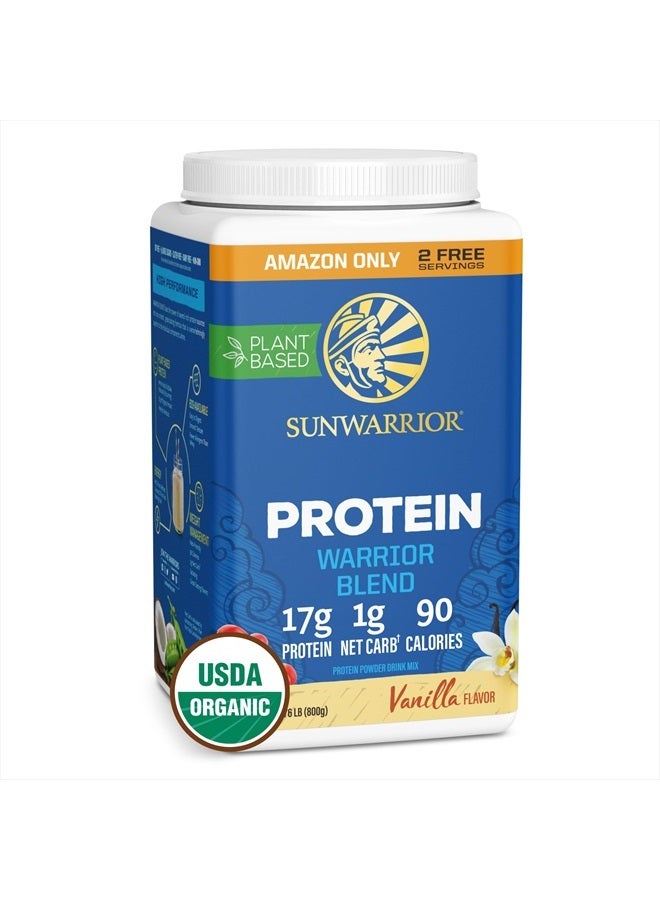Sunwarrior مسحوق بروتين نباتي عضوي من USDA بنكهة الفانيليا 32 حصة 17 جرام بروتين - Image 1
