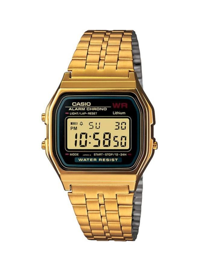 CASIO Men Vintage Water Resistant Stainless Steel Digital Watch A159WGEA-1D - 37 mm - Gold - Image 1