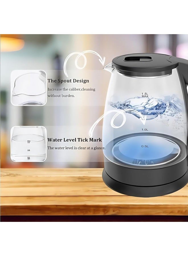 غلاية كهربائية زجاجية مع ضوء LED في القاعدة، سعة 2 لتر - Image 3