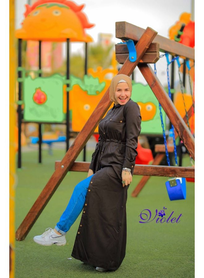 بيوريتوبيا فستان ماكسى بنى - Image 2