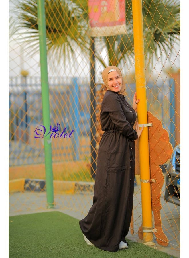 بيوريتوبيا فستان ماكسى بنى - Image 4