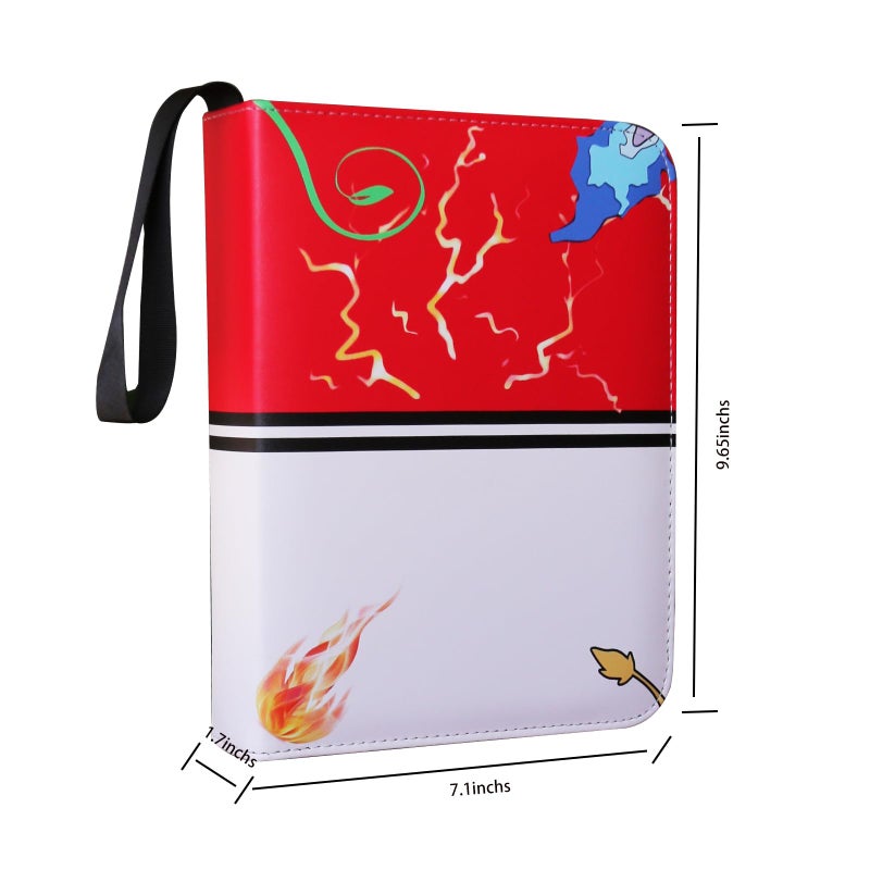 Fweel 4-Pocket Trading Card Binder with Zipper, 400 Card Holder Album, PU Leather Card Collection Book, Fits Standard Size Trading Cards, Sports Cards & Game Cards - Image 2