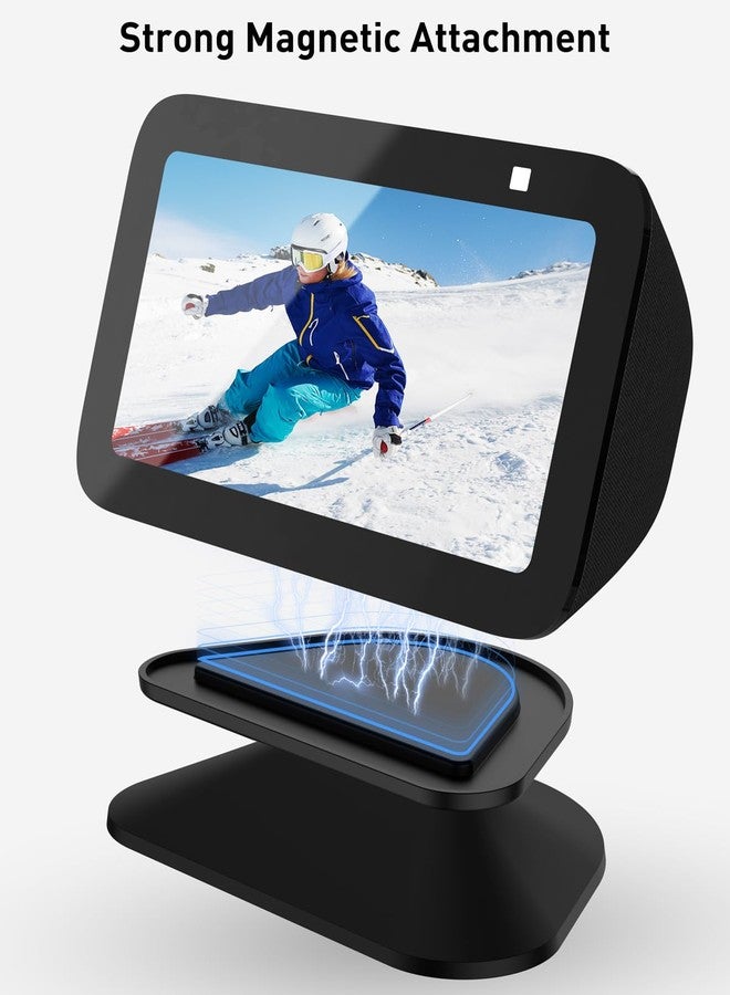 Maxonar Adjustable Stand for Ech0 Sh0w 5 3rd Gen, Tilt Swivel Stand Anti-Slip Base Strong Magnetic Compatible with Sh0w 5 Smart Display iPhone- Black - Image 5