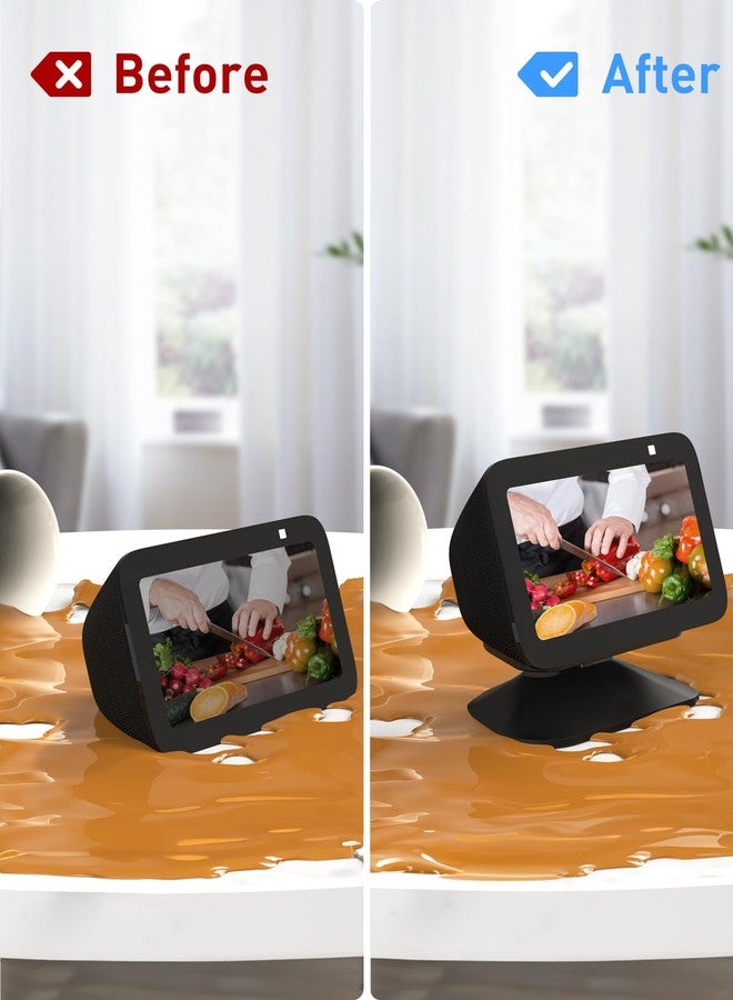 Maxonar Adjustable Stand for Ech0 Sh0w 5 3rd Gen, Tilt Swivel Stand Anti-Slip Base Strong Magnetic Compatible with Sh0w 5 Smart Display iPhone- Black - Image 4
