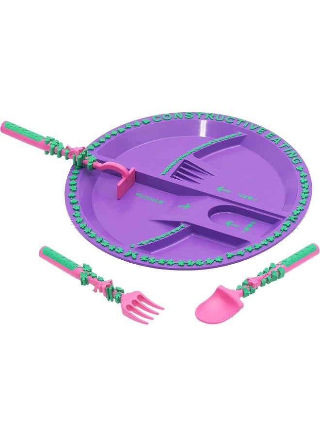 Constructive Eating Garden Fairy Utensil Set with Garden Plate - Image 1
