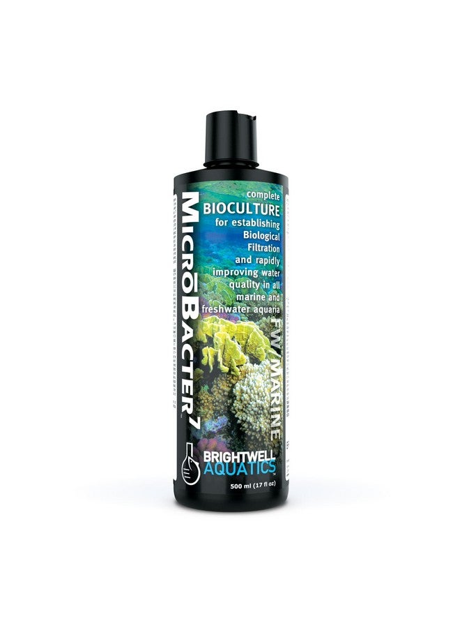 Brightwell Aquatics MicroBacter7 Complete Bioculture for Fish Tank or Aquarium - Populates Biological Filter Media for Saltwater and Freshwater Fish - Aquarium Water Treatments, 16.9 fl oz - Image 1