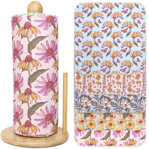 ROGITU 25 Pack Reusable Tissue Paperless Towel Roll Washable Cotton for Kitchen Towels Zero Waste Products Replacement Tissue (RT-H) - Image 1