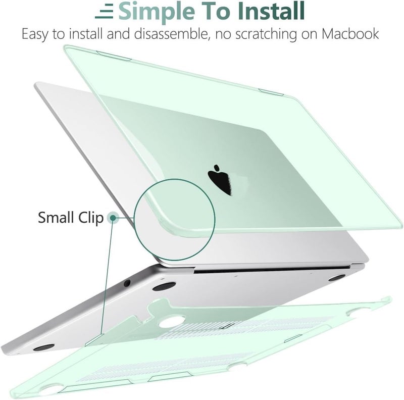 Moca Case Compatible with MacBook Air 15 inch M4 2025 2024 2023 Release A3241 M3 A3114 M2 A2941 Liquid Retina Display, Plastic Hard Shell Case + Keyboard Cover (Crystal Green) - Image 3