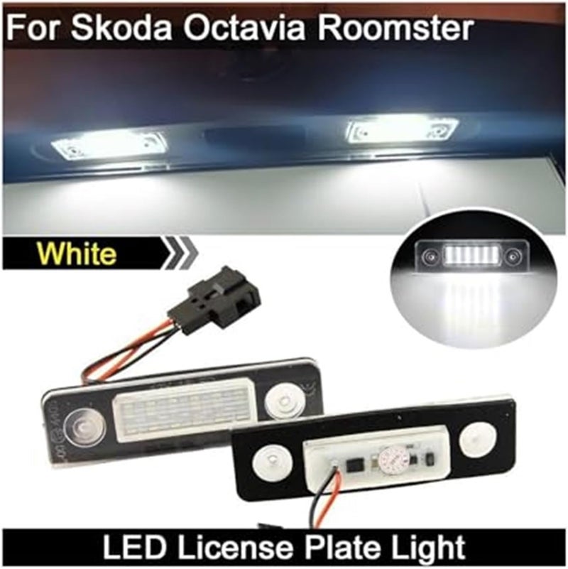 Vuzmode 2Pcs White License Plate Light for Skoda - Image 2