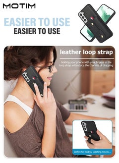 Motim Leather Case for Samsung S22, Wallet Case with Card Holder and Kickstand, Galaxy S22 Phone Case with Wrist Band, Protective Shockproof S22 Cover  - Image 5