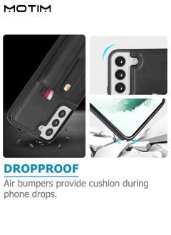 Motim Leather Case for Samsung S22, Wallet Case with Card Holder and Kickstand, Galaxy S22 Phone Case with Wrist Band, Protective Shockproof S22 Cover  - Image 2