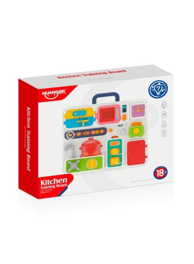 HUANGER Interactive Kitchen Manipulation Board – Montessori Educational Learning Toy - Image 3