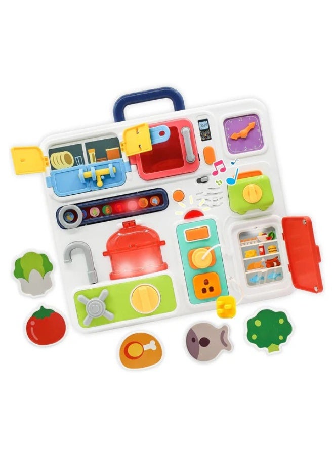 HUANGER Interactive Kitchen Manipulation Board – Montessori Educational Learning Toy - Image 1