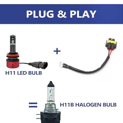 x xotic tech 2pcs H8B H9B H11B Male Sockets to H11 Female Adapter Wiring Harness Pigtail Wire LED Bulbs Extension Connector Retrofit Kit Plug and Play - Image 4