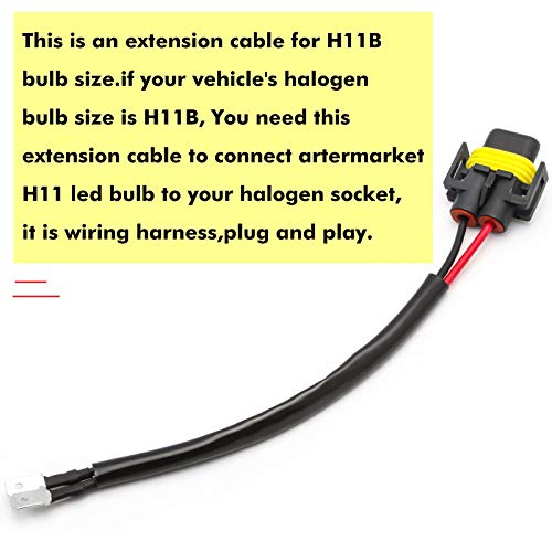 x xotic tech 2pcs H8B H9B H11B Male Sockets to H11 Female Adapter Wiring Harness Pigtail Wire LED Bulbs Extension Connector Retrofit Kit Plug and Play - Image 5