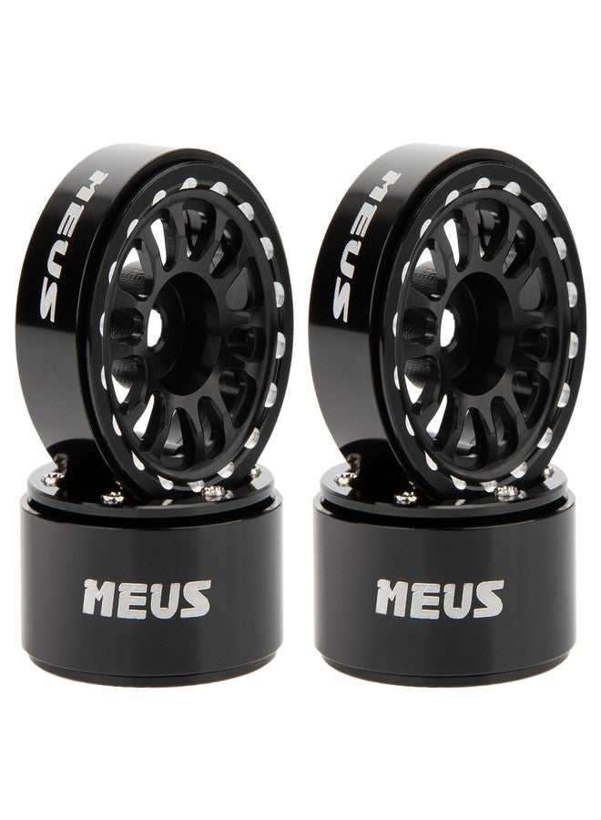 MEUS RACING 0.7 Beadlock Wheels Rims Wheel for Axial SCX30 Redcat Ascent-32 1/30 1/32 RC Crawler Upgrades (Type C, Black) - Image 1