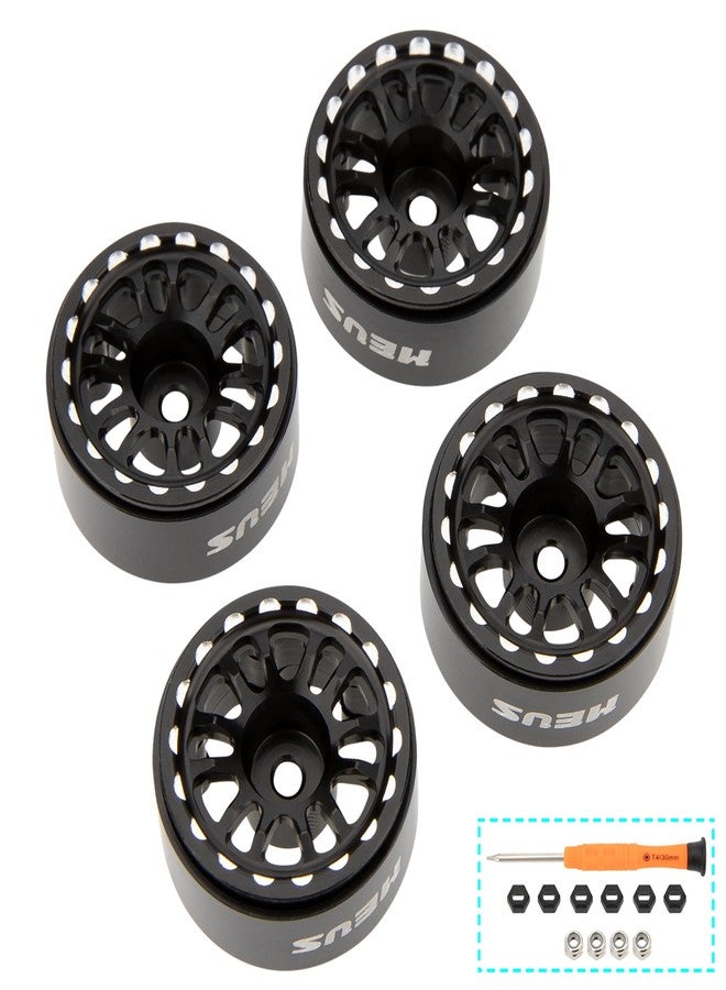 MEUS RACING 0.7 Beadlock Wheels Rims Wheel for Axial SCX30 Redcat Ascent-32 1/30 1/32 RC Crawler Upgrades (Type C, Black) - Image 3